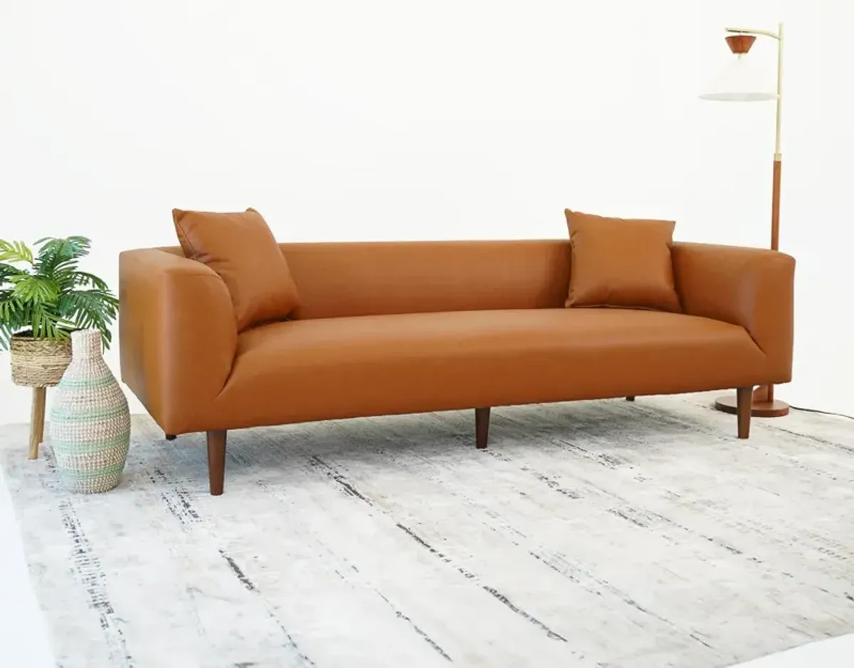 Bolton Sofa - Cognac Vegan Leather