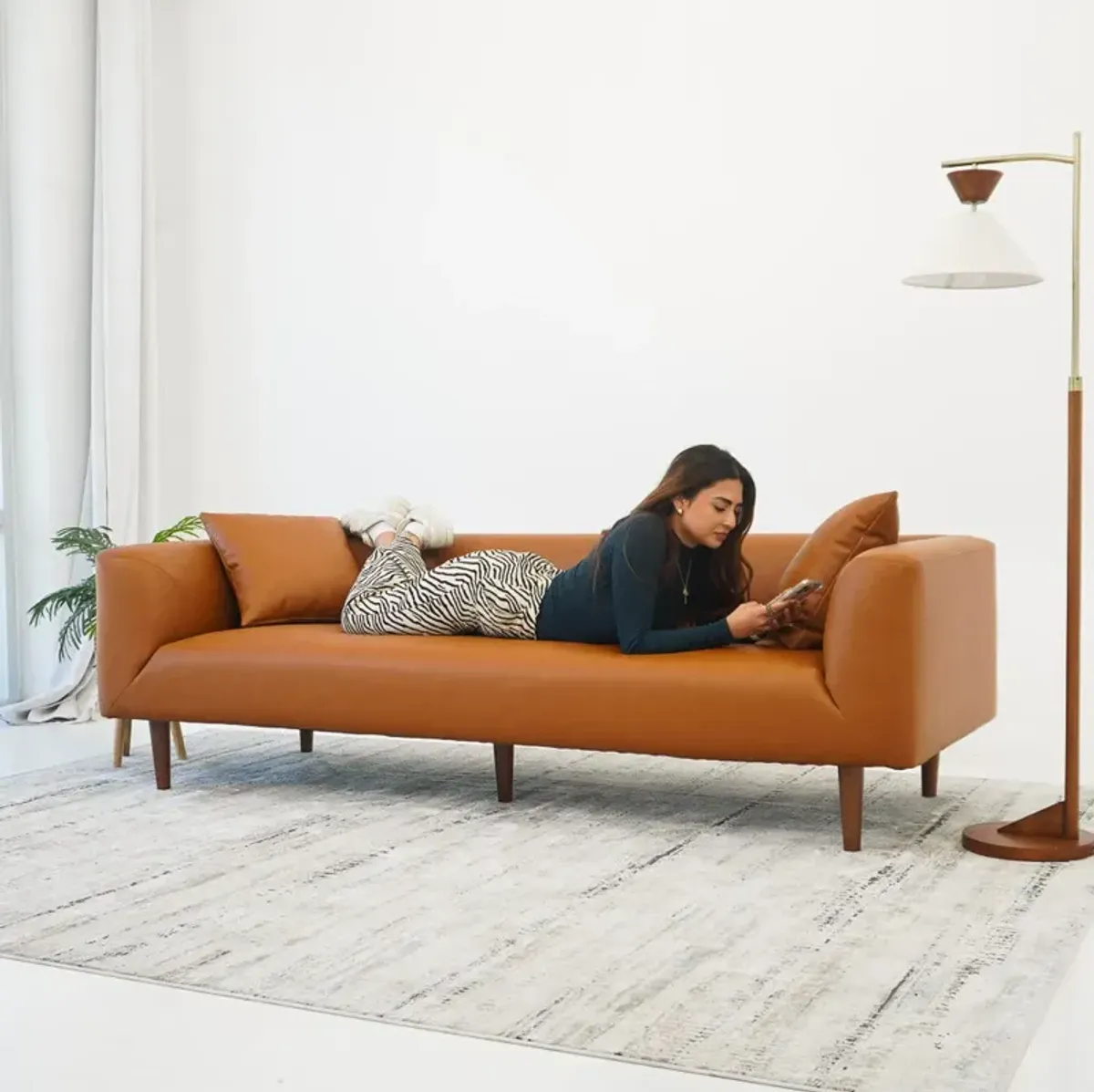 Bolton Sofa - Cognac Vegan Leather