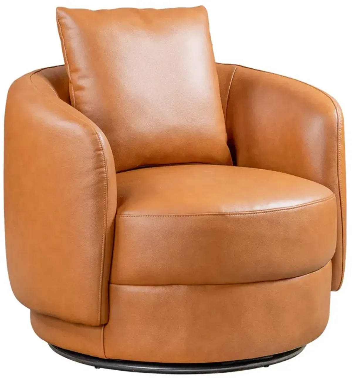 Perth Cognac Leather Swivel Chair