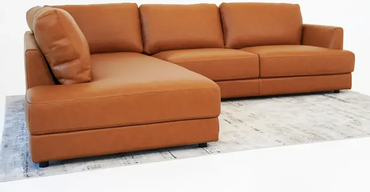 Glendale Sectional Left - Cognac Leather