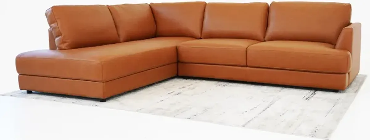 Glendale Sectional Left - Cognac Leather