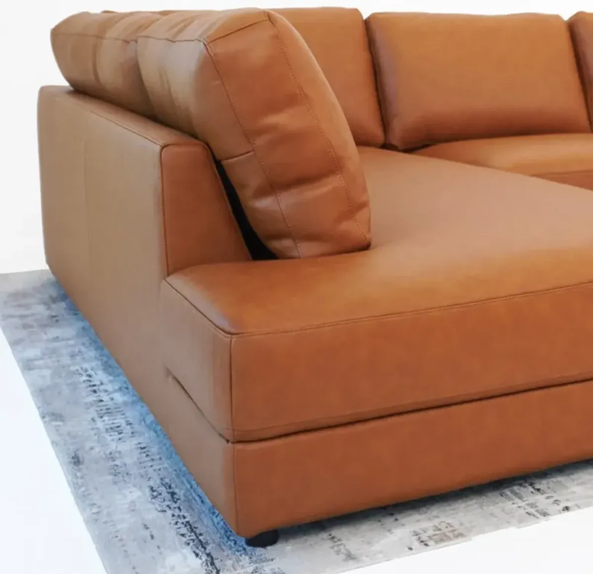 Glendale Sectional Left - Cognac Leather