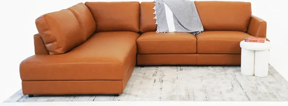 Glendale Sectional Left - Cognac Leather