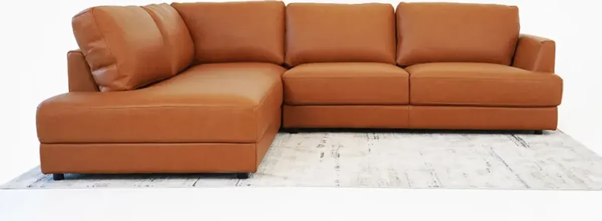 Glendale Sectional Left - Cognac Leather