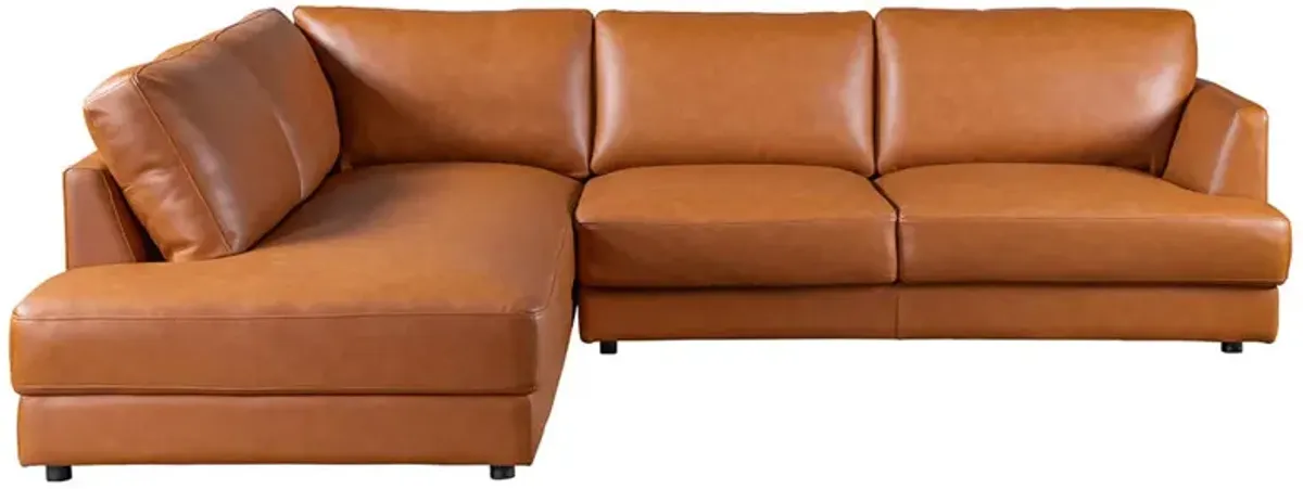 Glendale Sectional Left - Cognac Leather