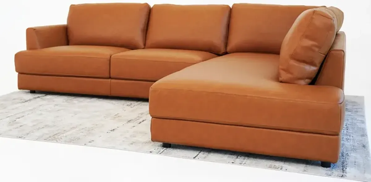 Glendale Sectional Right - Cognac Leather