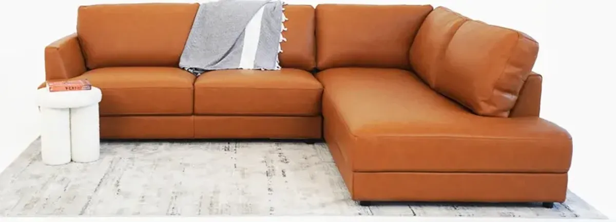 Glendale Sectional Right - Cognac Leather