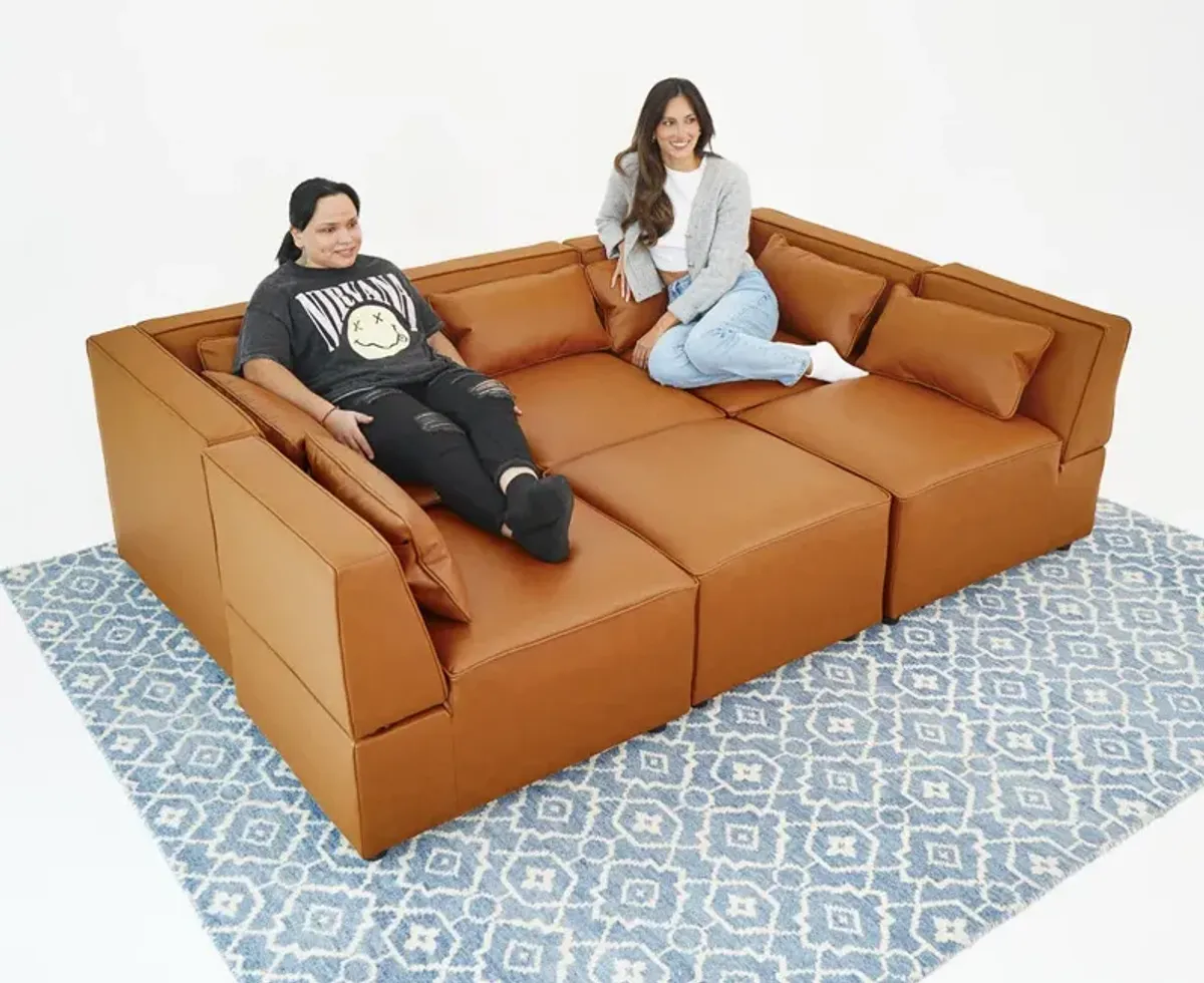 Floyd Cognac Vegan Leather Modular Sofa