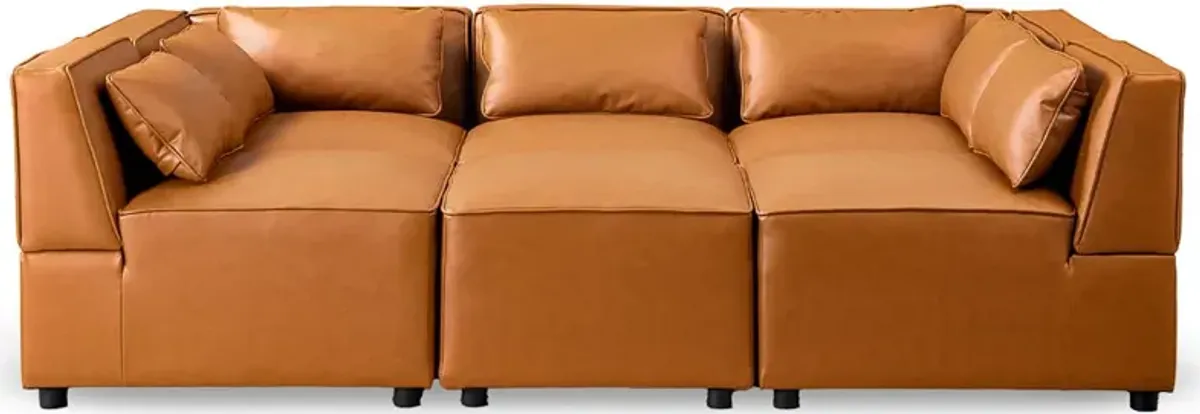 Floyd Cognac Vegan Leather Modular Sofa