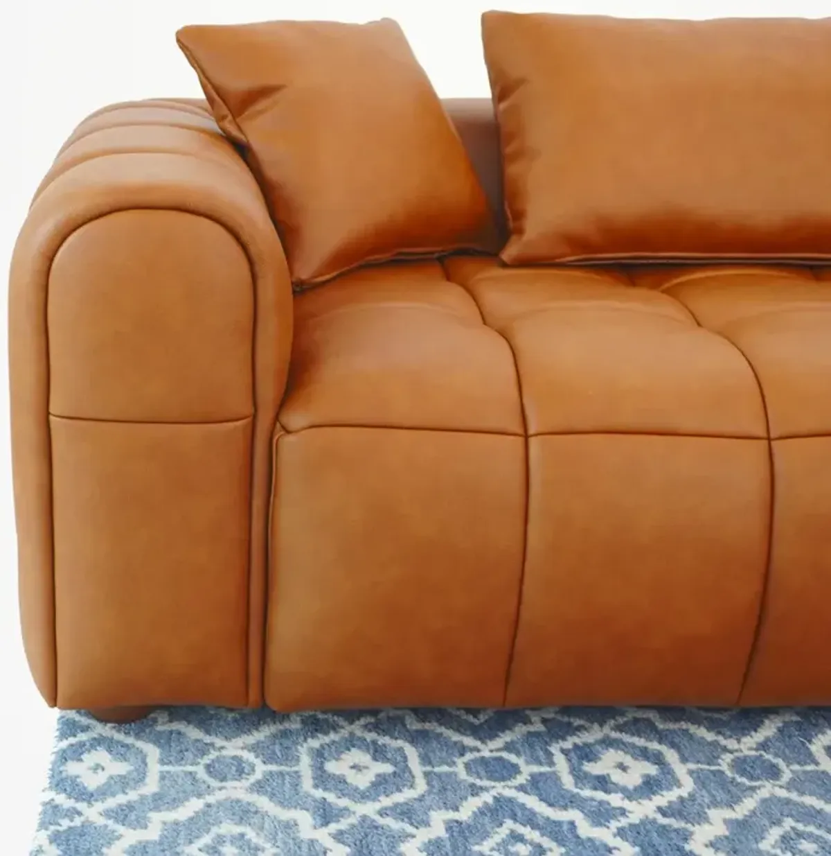 Luca Sectional Right - Cognac Leather