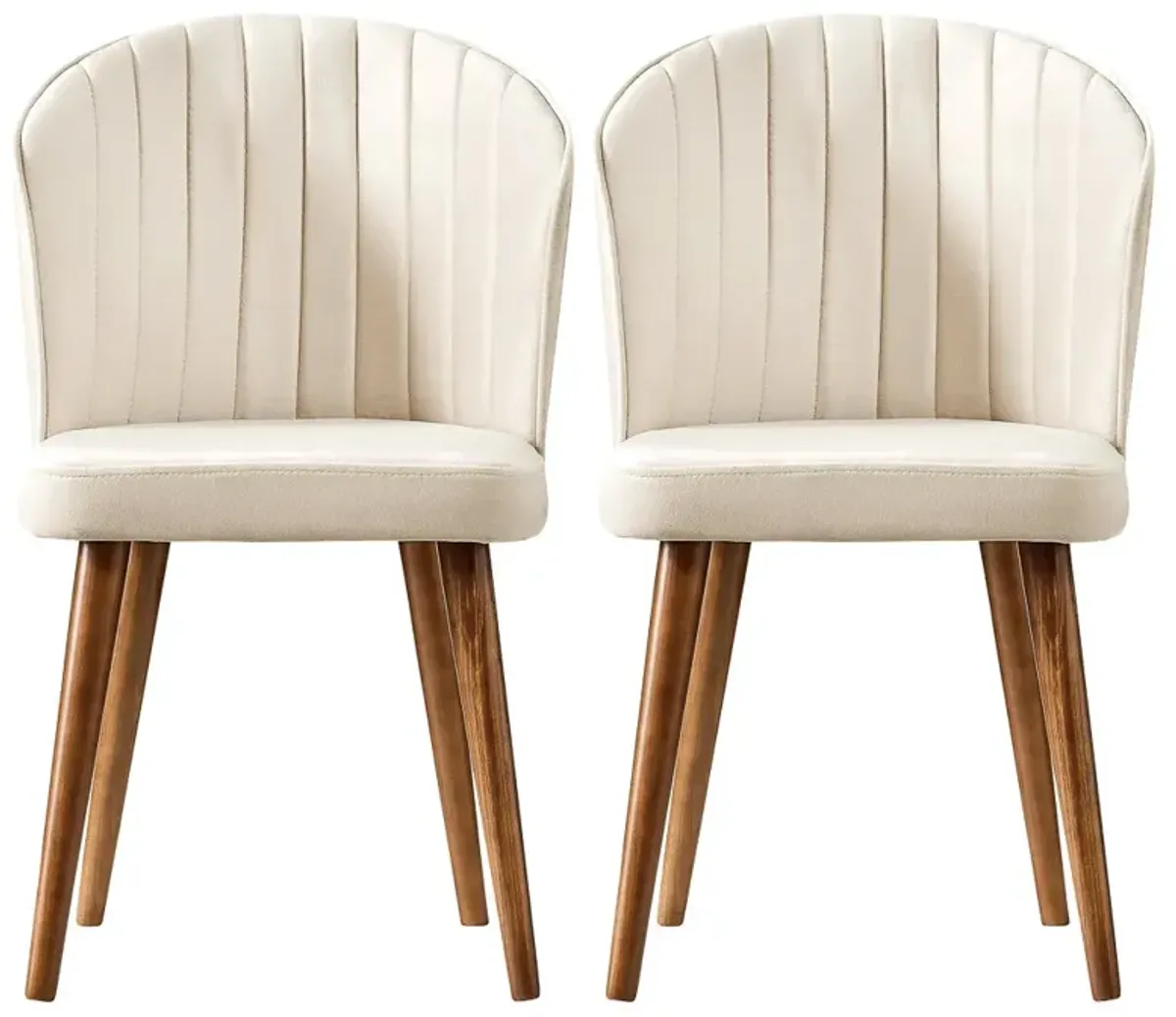 Calvin Dining Chair Set Of 2 - Beige Velvet