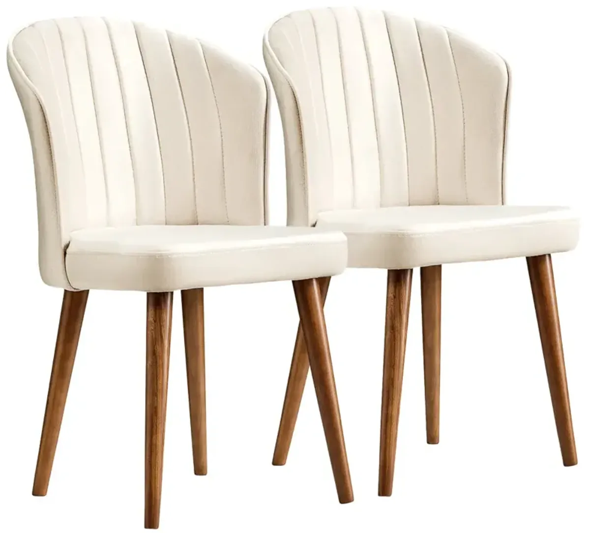 Calvin Dining Chair Set Of 2 - Beige Velvet