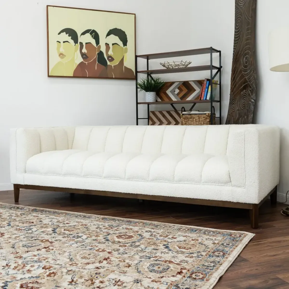 Jersey White Boucle Sofa