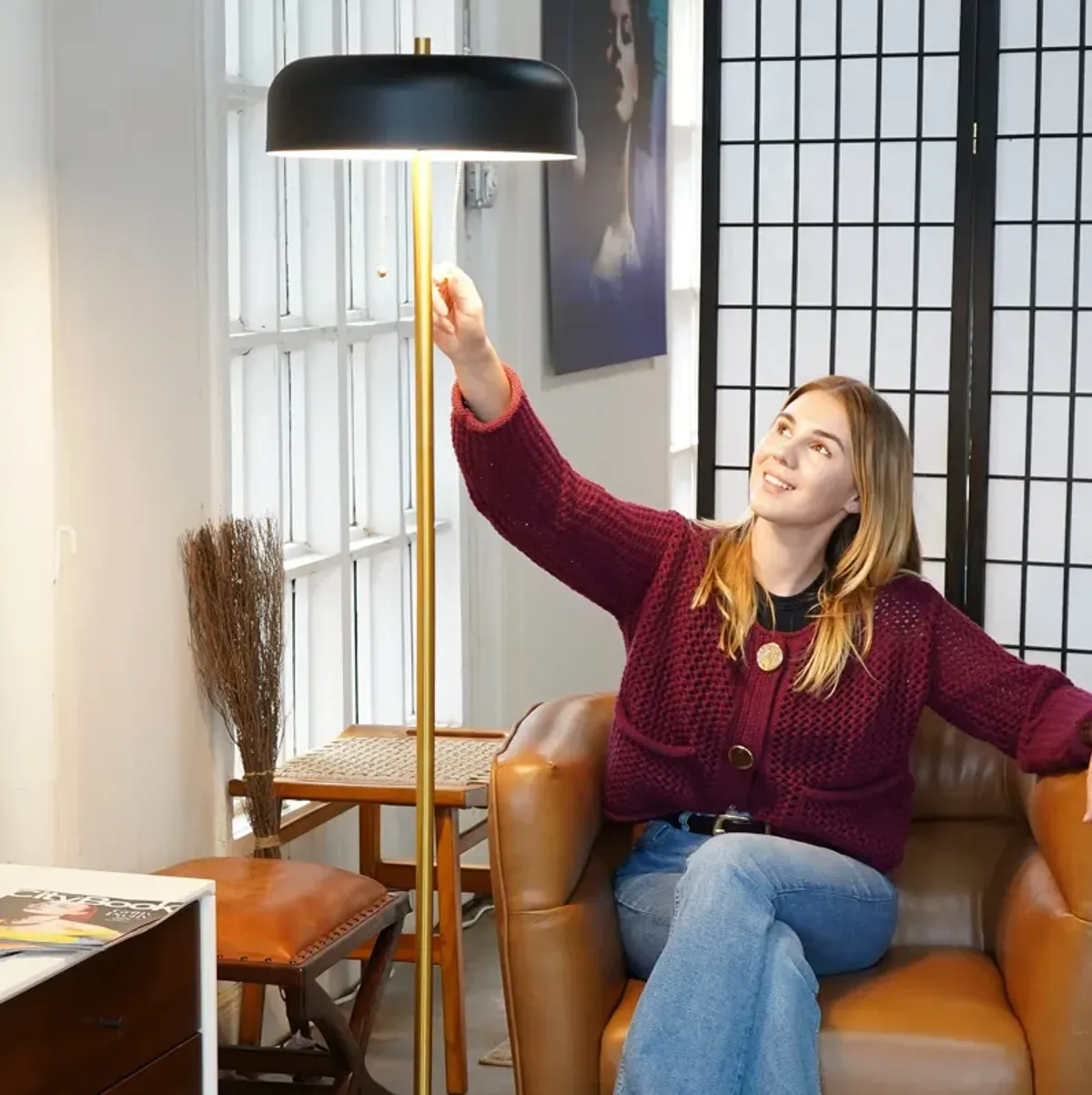 Spark Floor Lamp - Black outer + White inner