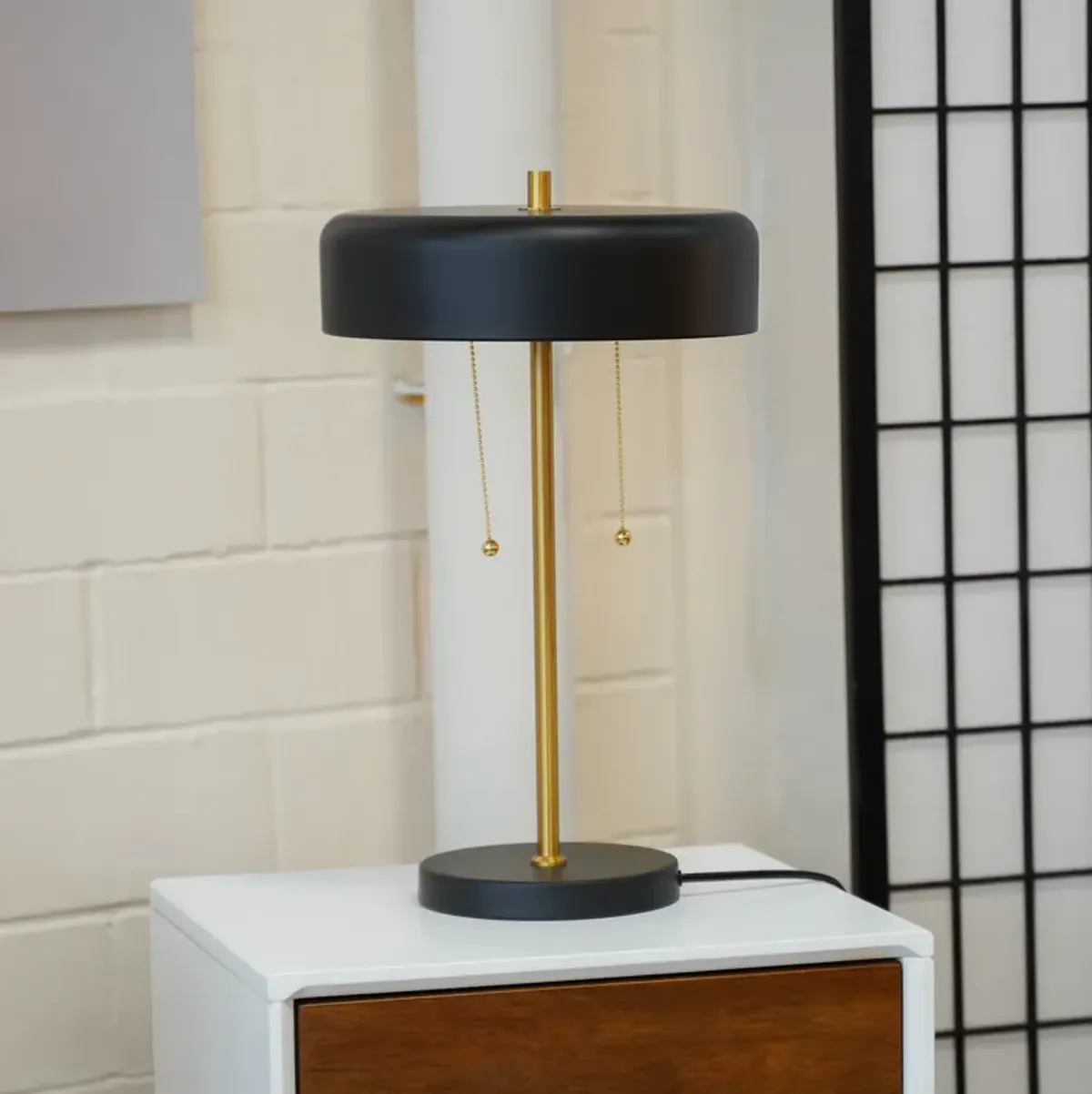 Mosaic Table Lamp - Black outer -  White inner