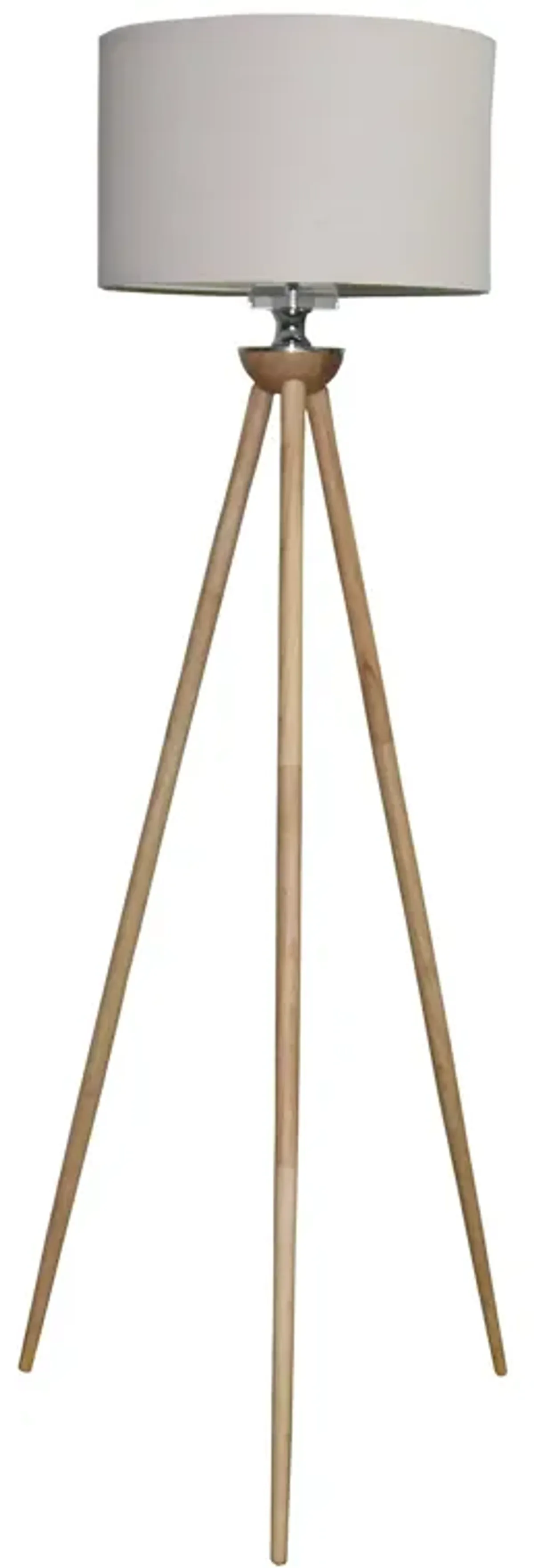 Eclipse Three Legged Wooden Strip Floor Lamp - Natural