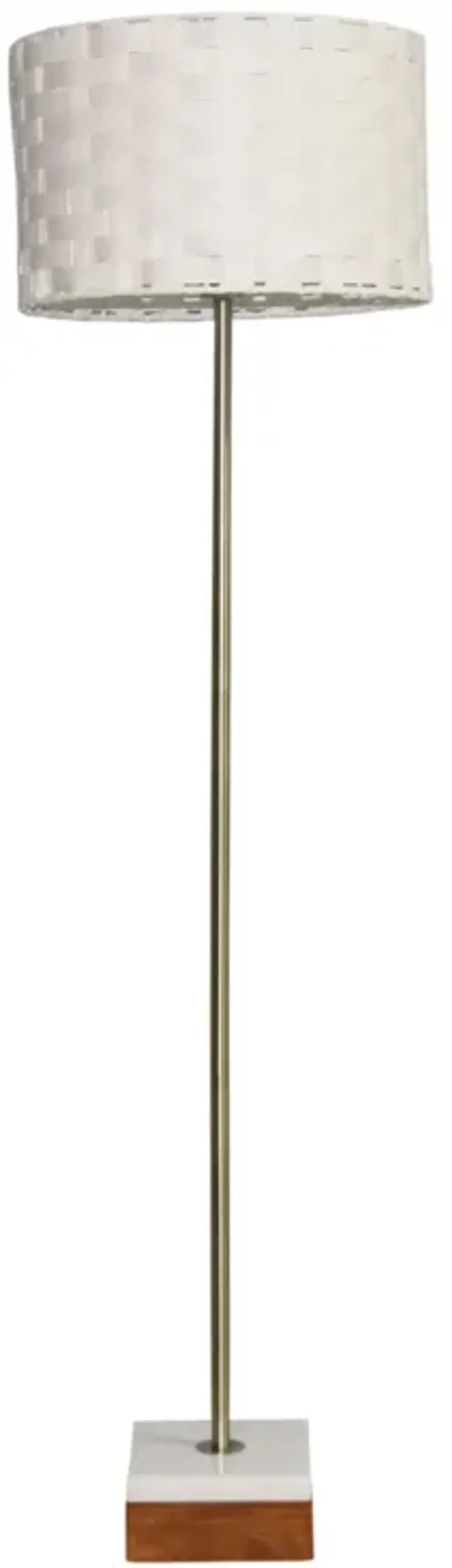 Pulsar Marble Base Floor Lamp - Dark Brown + White