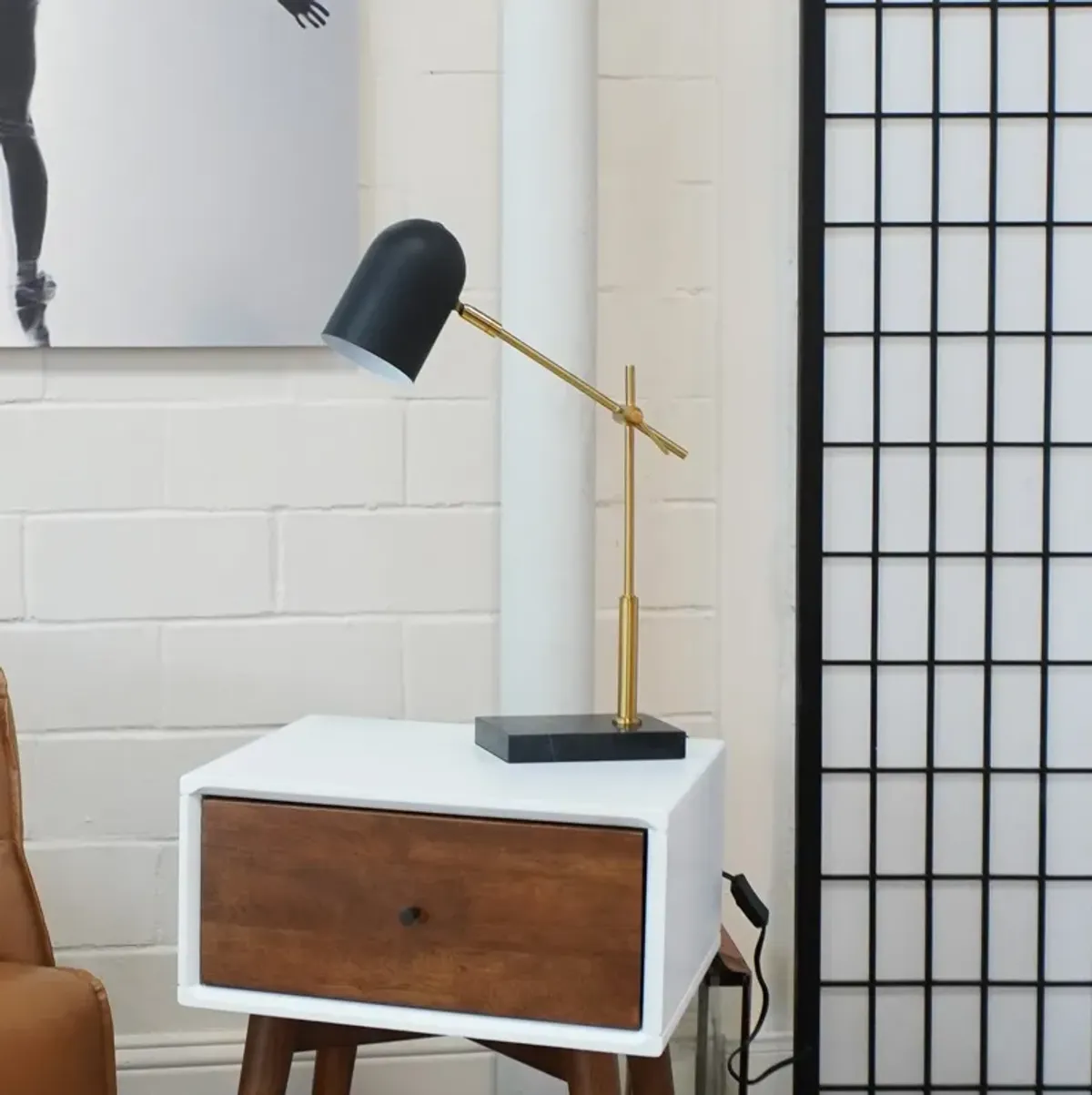 Lunar Table Lamp - Black outer - White inner