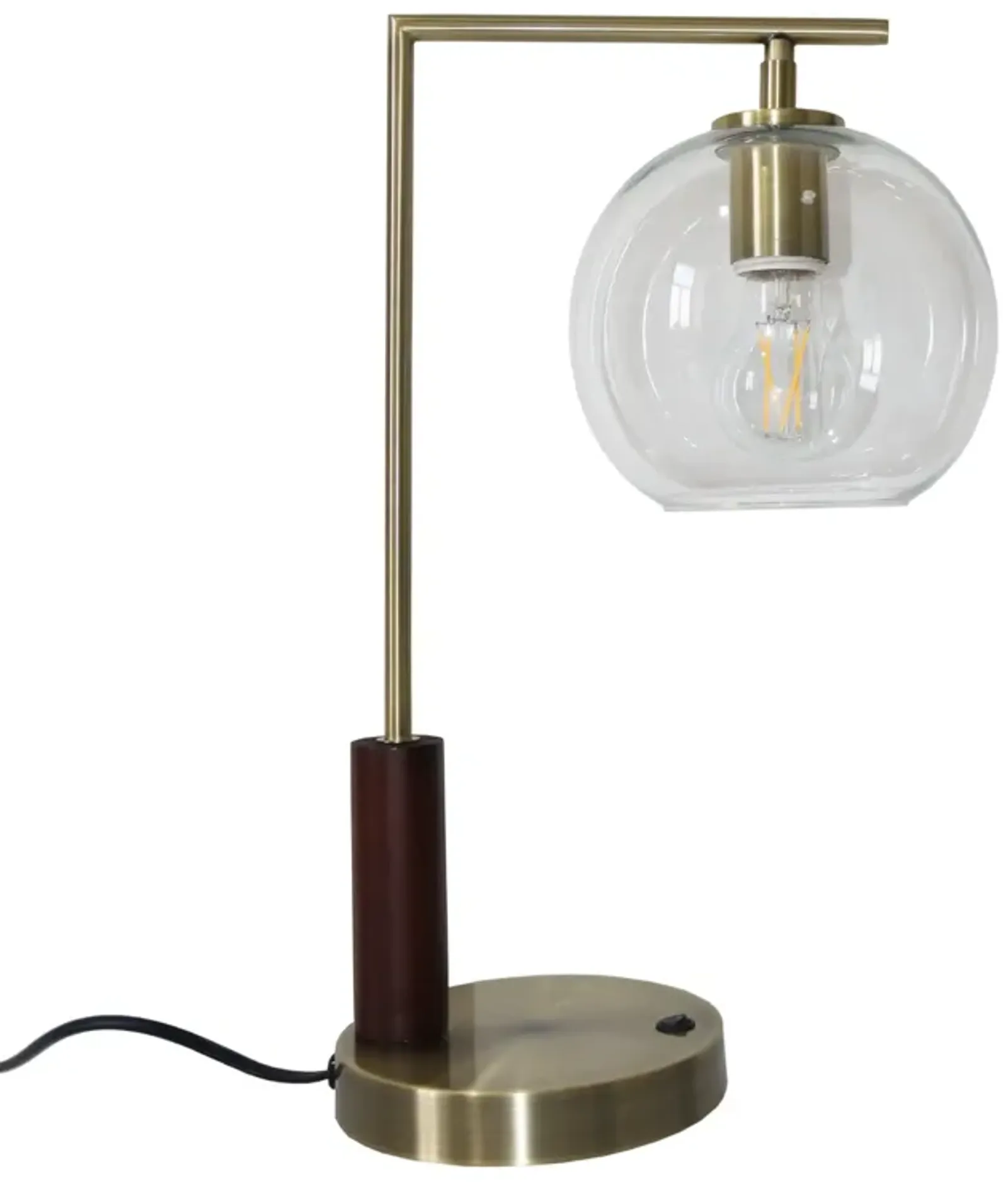 Orion Right Angle Glass Table Lamp - Bronze