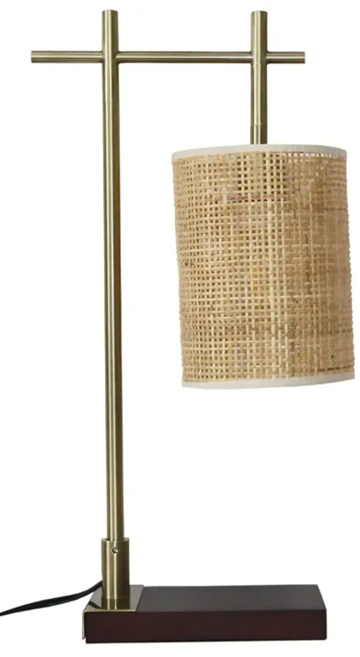 Helios Bamboo Lampshade Table Lamp - Dark Brown - Bronze