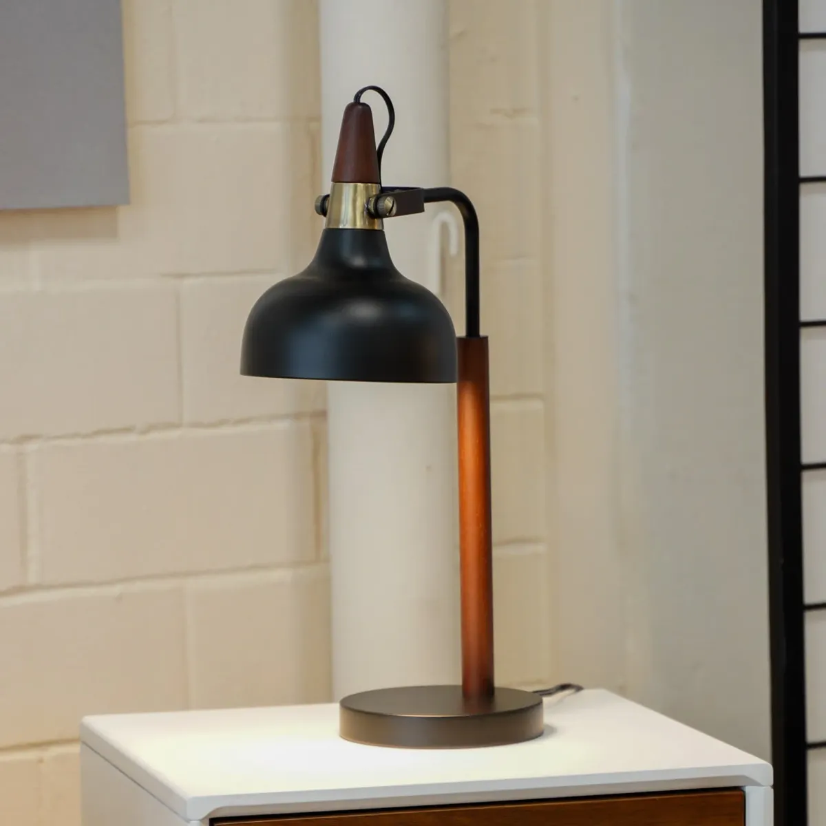 Cosmos Black Toilet Plug Table Lamp with Cone Shade