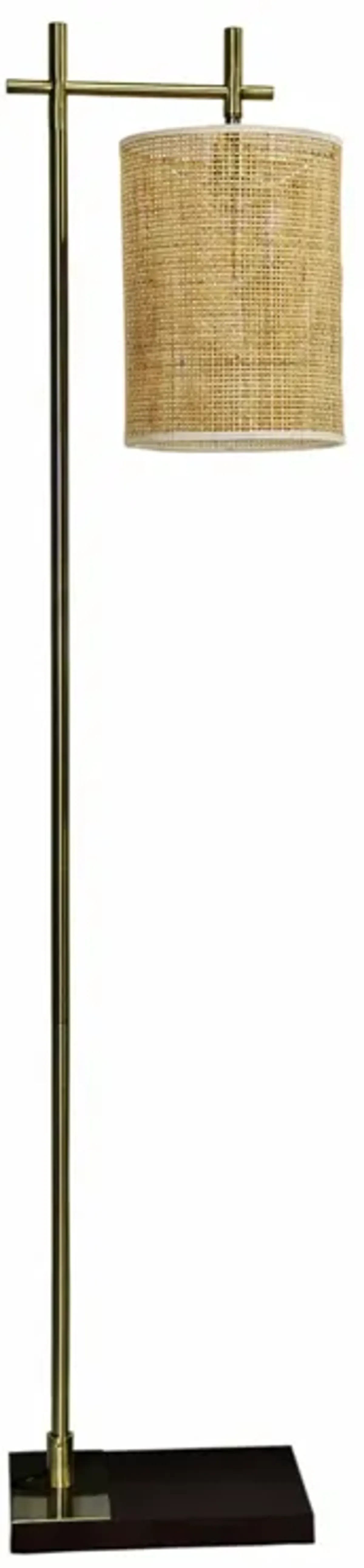 Comet Bamboo Lampshade Floor Lamp - Dark Brown + Bronze