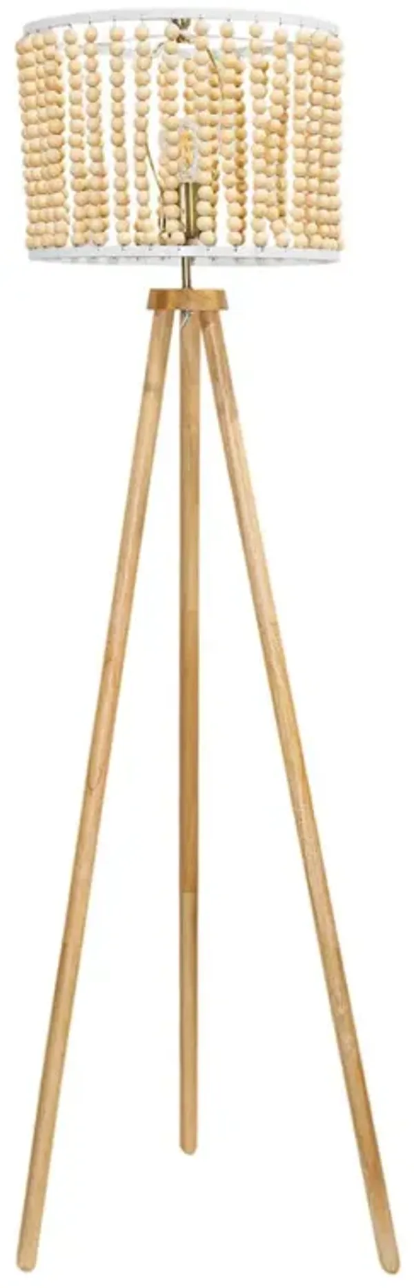Halo Beaded Three Legged Floor Lamp - Natural