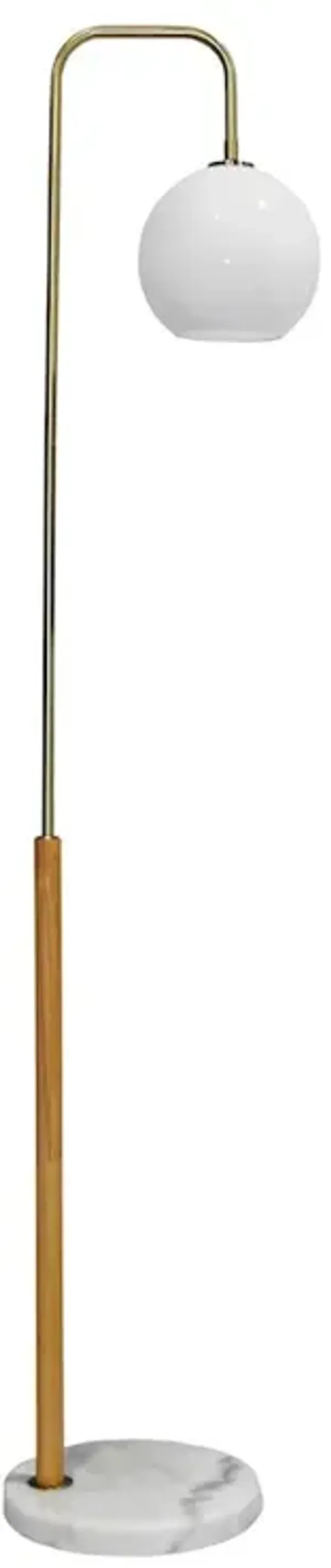 Icarus White Lampshade Floor Lamp - White