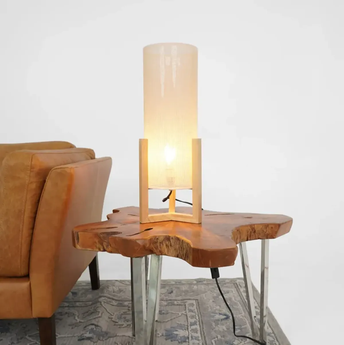 Lantern Table Lamp - Oak - Natural