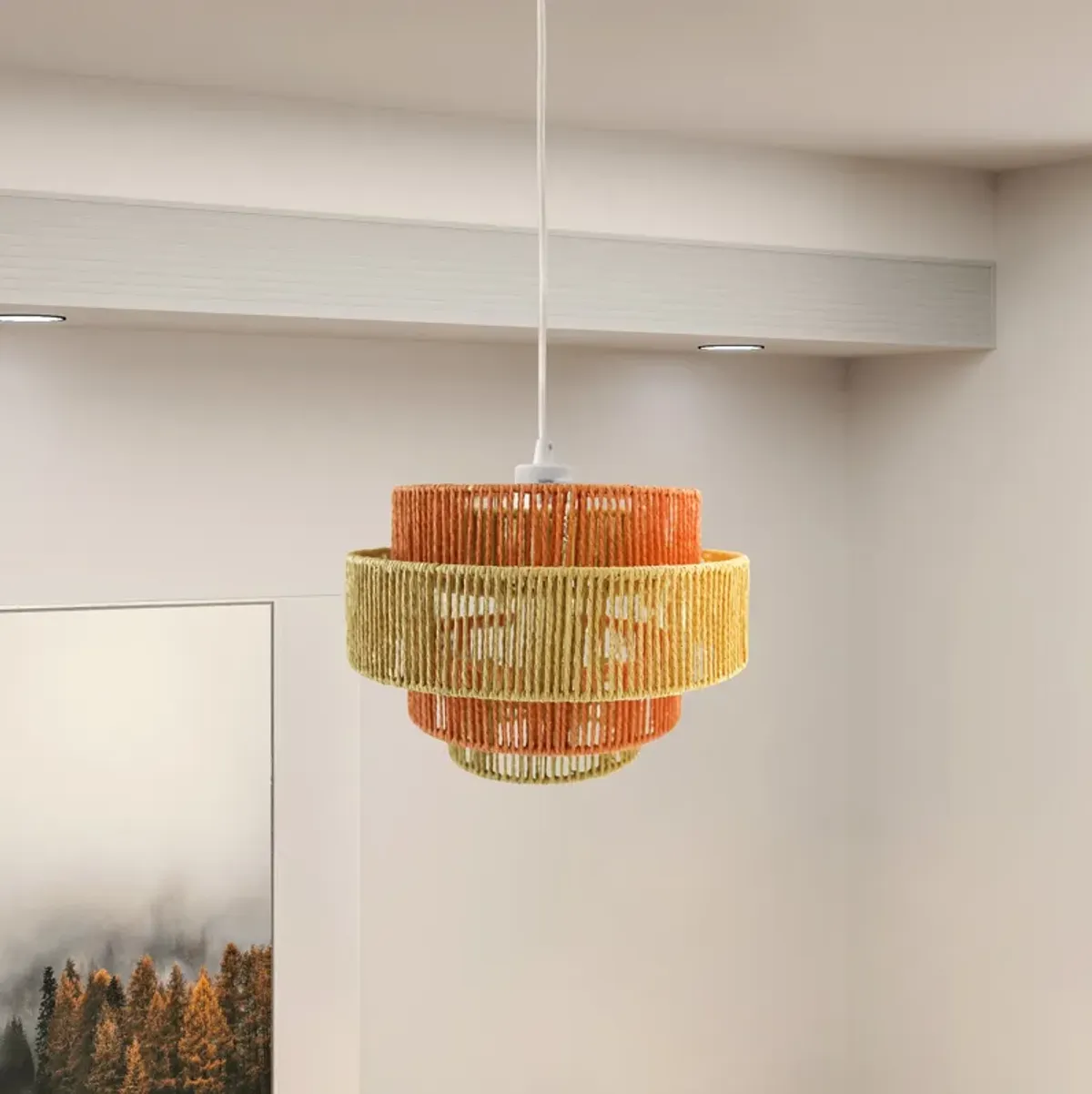 Flare Pendant Lamp White-Natural-Terracotta