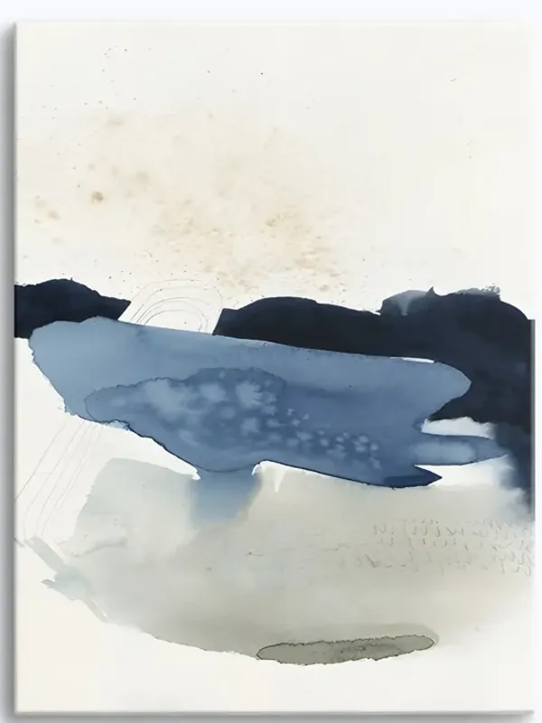 Deep Valley Blues Abstract Wall Art