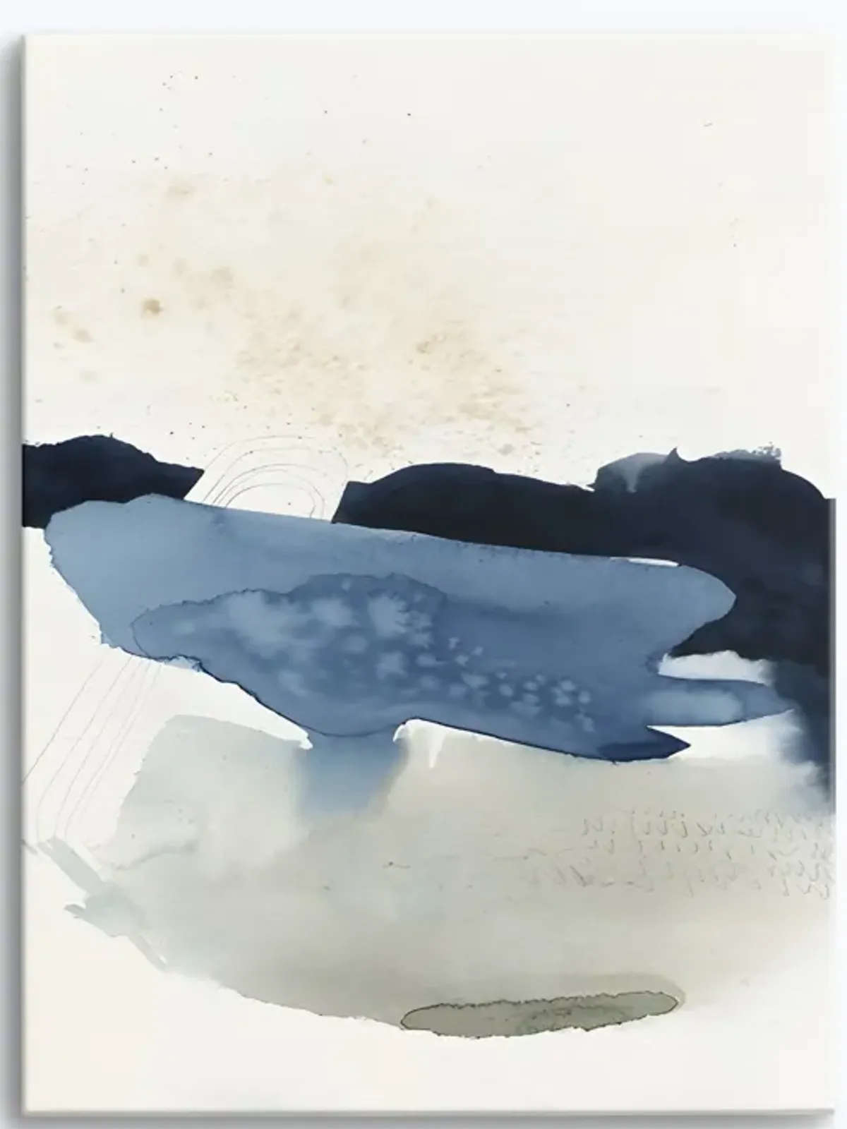 Deep Valley Blues Abstract Wall Art