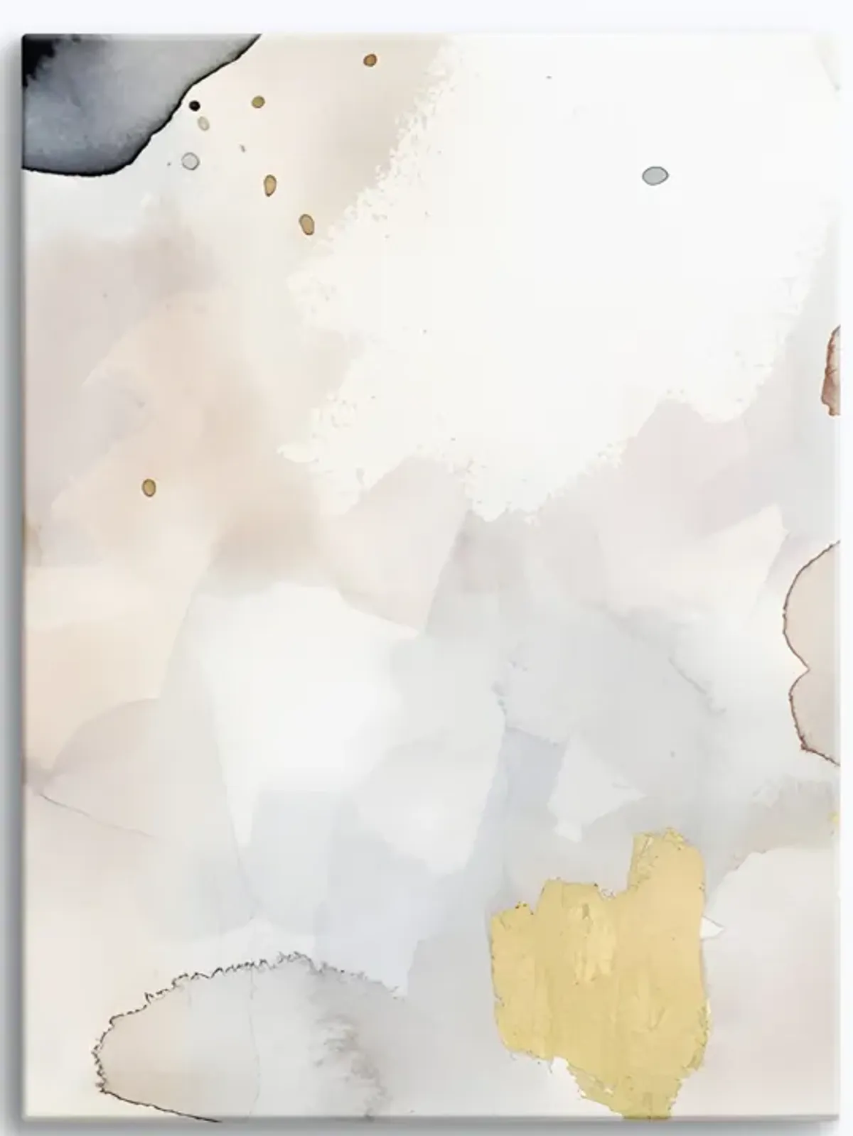 Indigo Blush and Gold Abstract Wall Art