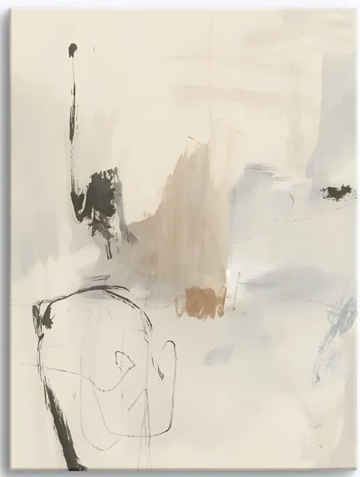 Oat and Slate  Abstract Wall Art