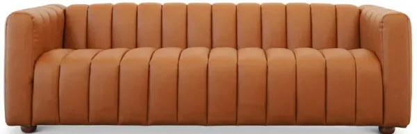 Clara Cognac Vegan Leather Sofa