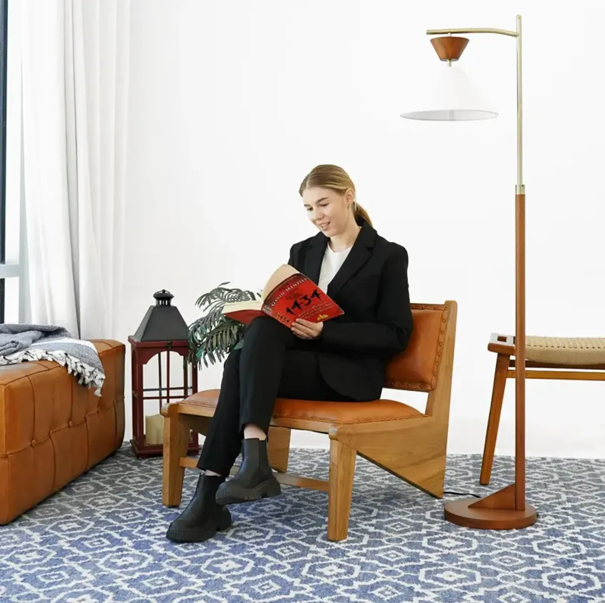 Olney Tan Leather Lounge Chair