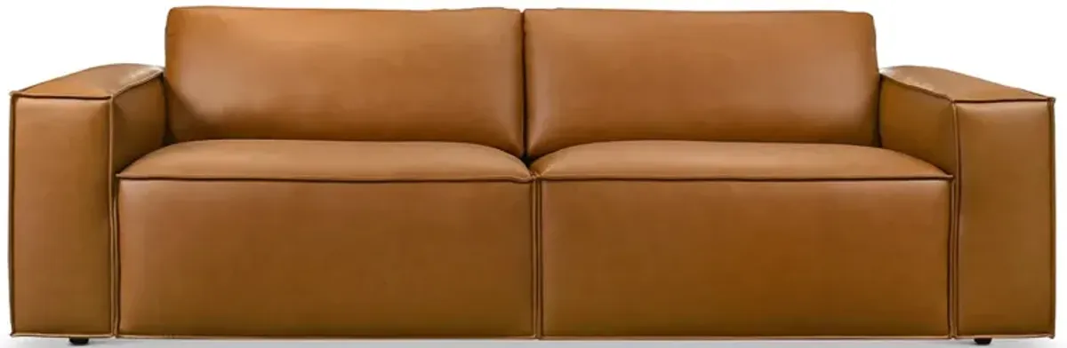 Huxley Cognac Vegan Leather Sofa
