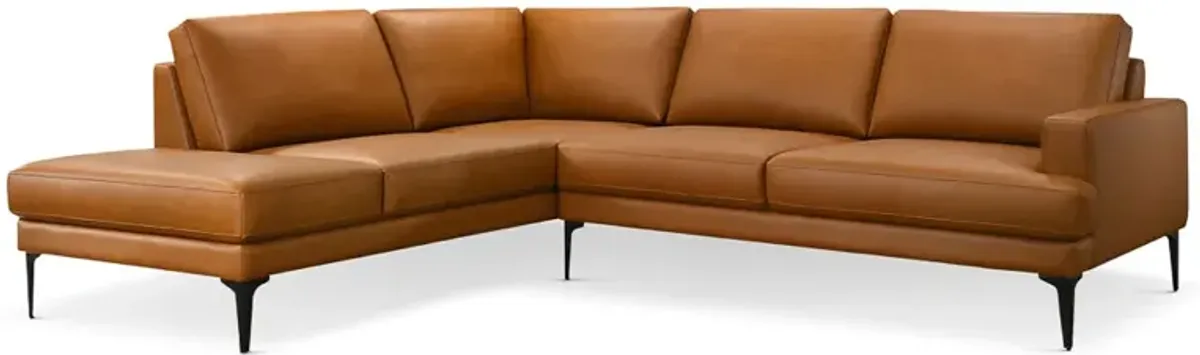 Alto Left-Facing Cognac Vegan Leather Sectional Sofa