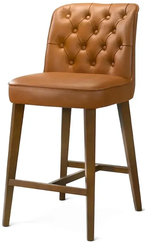 Arlo Cognac Vegan Leather Counter Stool