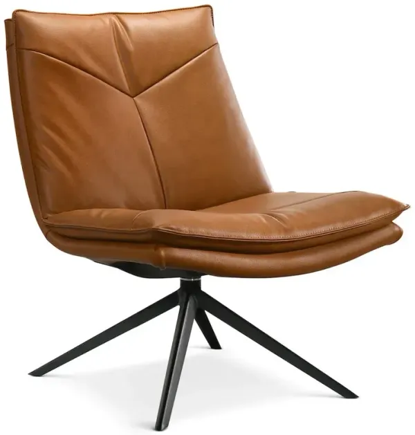 Reese Cognac Vegan Leather Swivel Chair