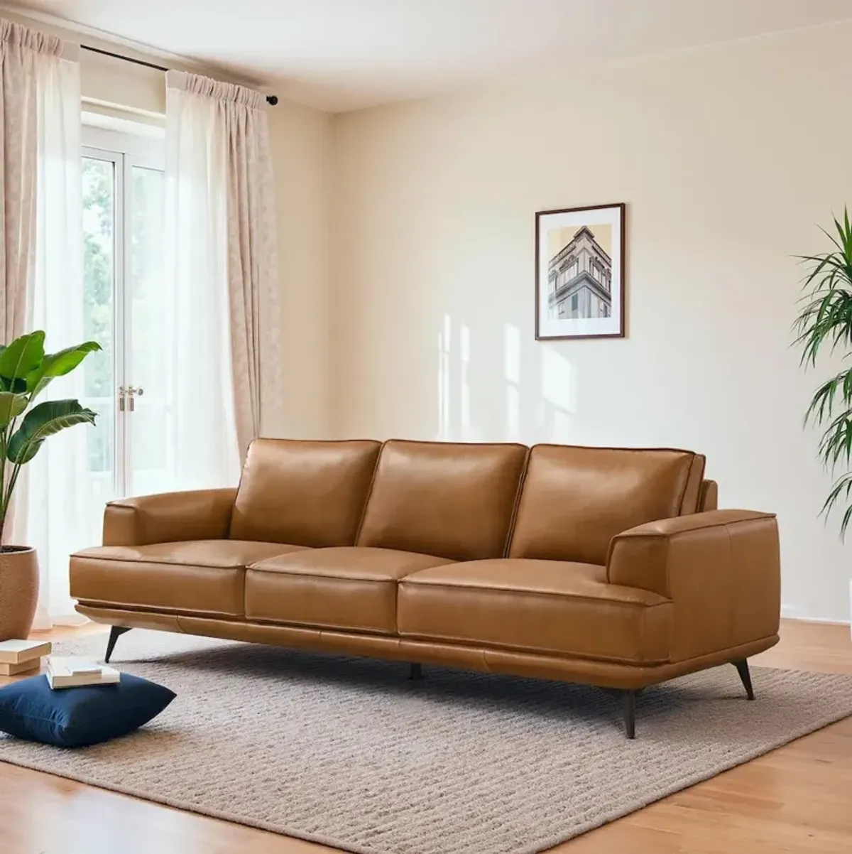 Nash Tan Leather Sofa
