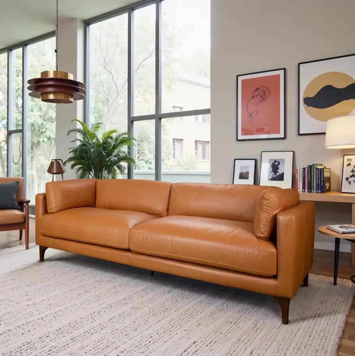 Georgia Tan Leather Sofa