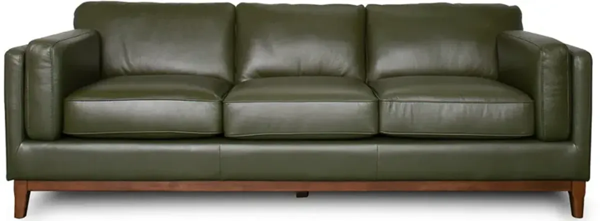 Kai Green Leather Sofa