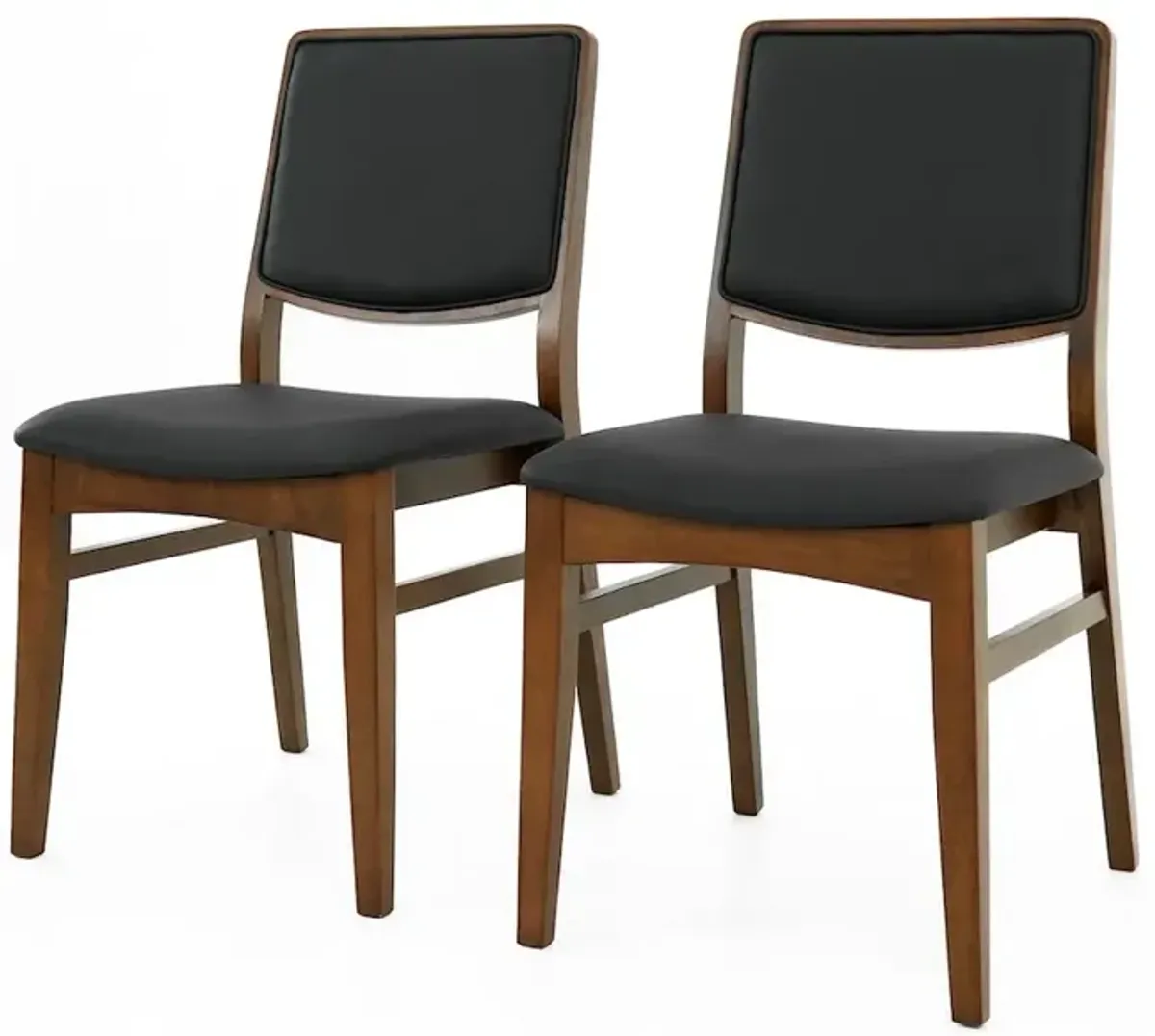 Sidera Black Vegan Leather Dining Chair Set of 2