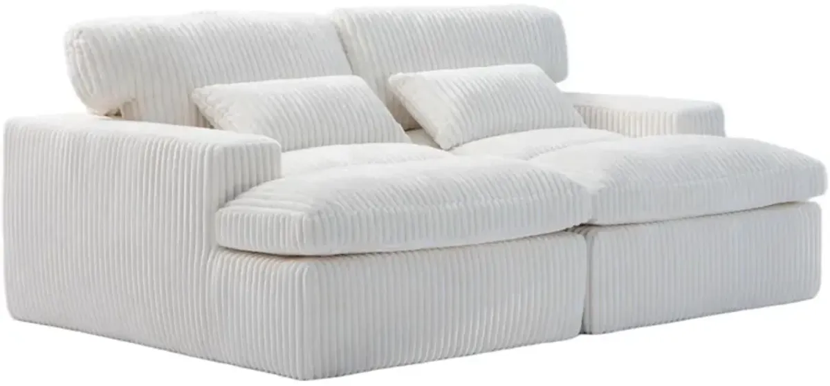 Erwin Double Chaise Modular Sectional Sofa with Corduroy Upholstery