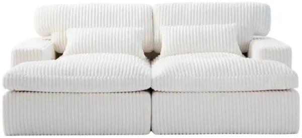 Erwin Double Chaise Modular Sectional Sofa with Corduroy Upholstery