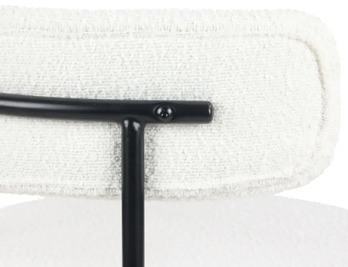 Burbank Modern Round White Boucle Dining Chairs - Set of 2