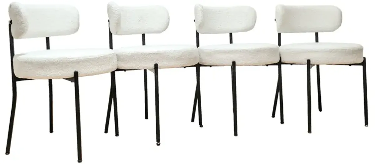 Besta Modern White Velvet Dining Chair - Set of 2