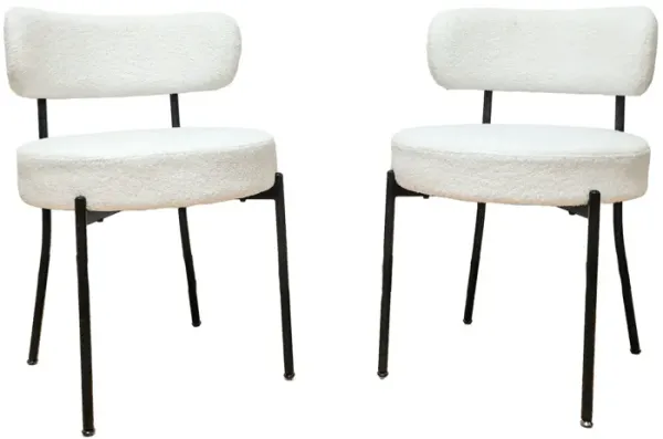 Besta Modern White Velvet Dining Chair - Set of 2