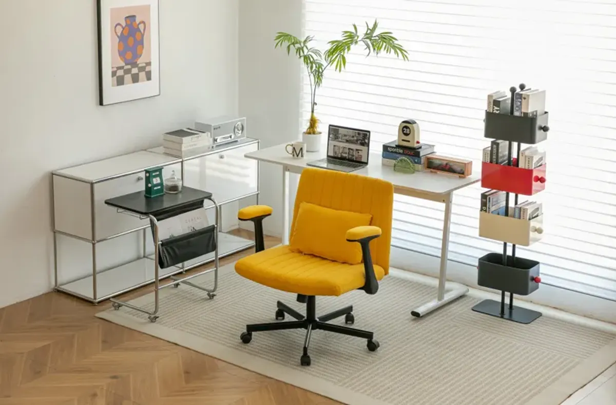 Bishop Yellow Criss Cross Armrest Office Chair